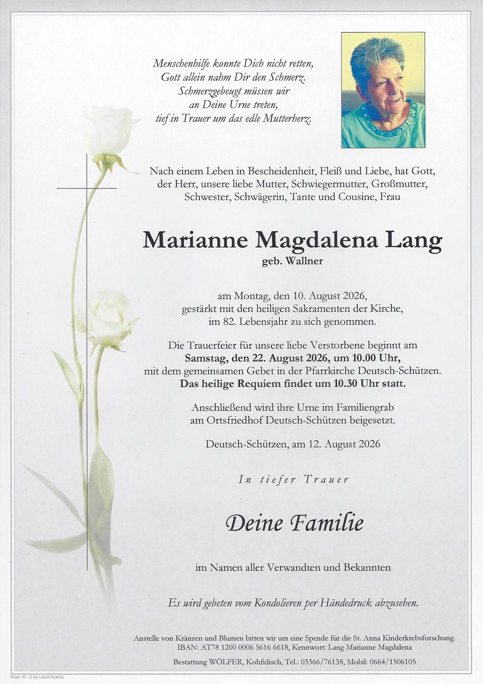 Parte Marianne Magdalena Lang